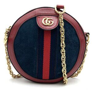 GUCCI Authentic Red Leather GG Marmont Shoulder Bag